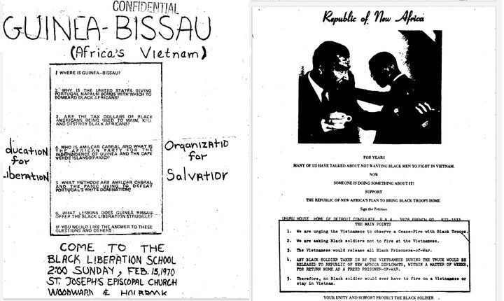 Αφίσες της οργάνωσης ενάντια στους πολέμους στο Βιετνάμ και τη Γουινέα Μπισάου