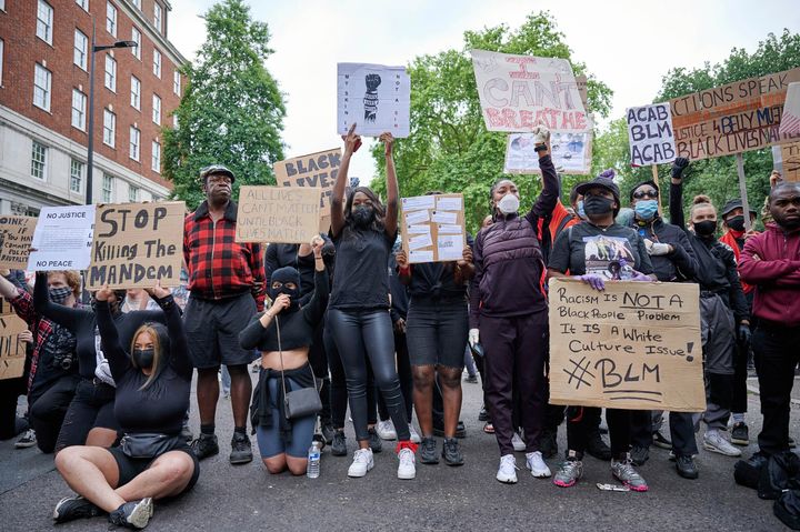 Photo by: KGC-247/STAR MAX/IPx 2020 6/3/20 Demonstators at a Black Lives Matter Protest in Hyde Park in London over the death of George Floyd.
