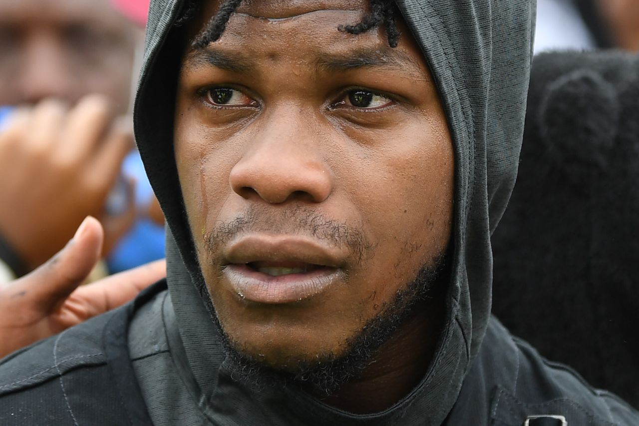 Star Wars actor John Boyega takes part in an anti-racism demonstration in London, on June 3