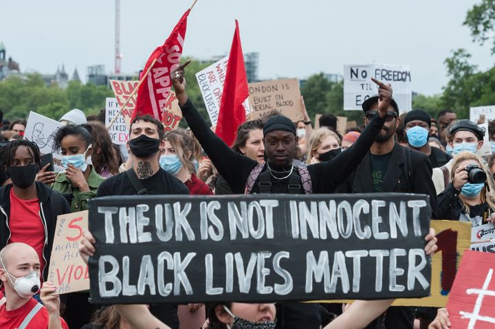 Thousands gather in Hyde Park and across the UK for Black Lives Matter protests.
