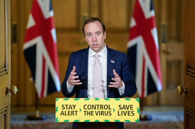 Health Secretary Matt Hancock speaks during a coronavirus media briefing in Downing Street, London