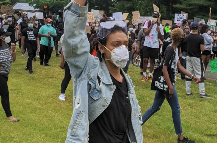 The author at a protest that took place in Hempstead, New York on June 5, 2020.