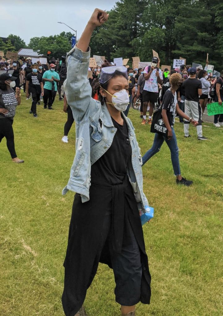 The author at a protest that took place in Hempstead, New York on June 5, 2020.