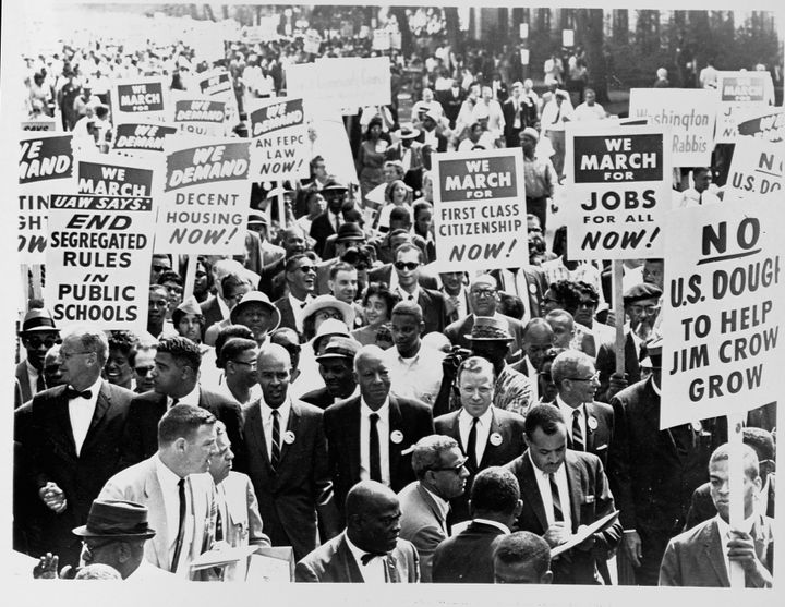 250.000 διαδηλωτές στο Lincoln Memorial - Freedom March 28 Αυγούστου 1963. (Photo by Library of Congress/Corbis/VCG via Getty Images)