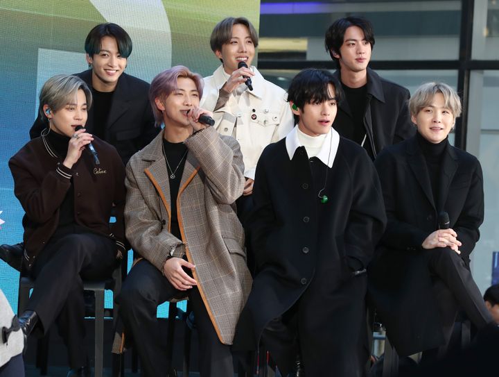 Jimin, Jungkook, RM, J-Hope, V, Jin, and SUGA of the K-pop boy band BTS visit the "Today" Show in February 21, 2020.