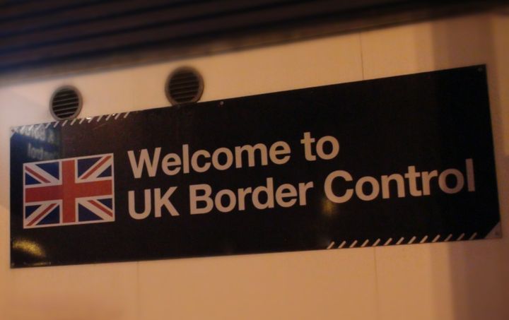 British Border Control Sign View