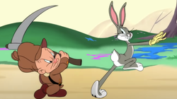 Elmer ne chassera plus Bugs Bunny avec un