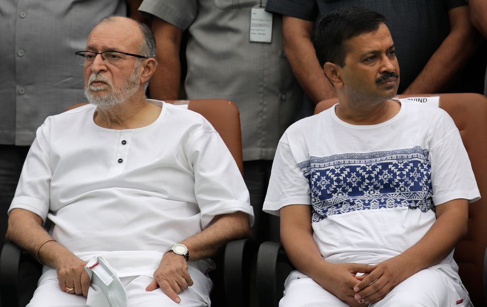 Delhi Lieutenant Governor Governor Anil Baijal, left, with Delhi Chief Minister Arvind Kejriwal in a file photo. 