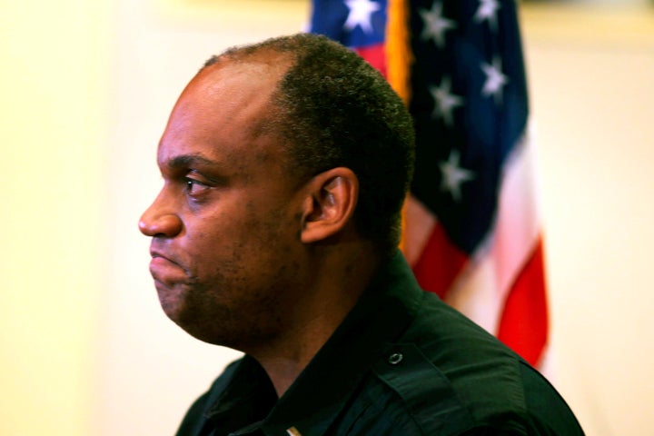 New Police Chief Chuck Lovell listens during a news conference announcing his appointment on June 8, 2020, in Portland, Ore.&