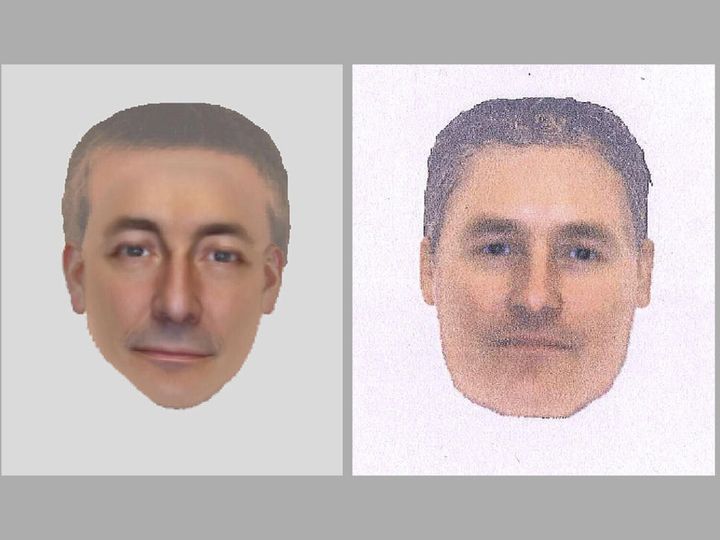 e-fit images believed by detectives to be of the same man seen in the at the time of the disappearance of 3-year-old Madeleine McCann in 2007, partial graphic
