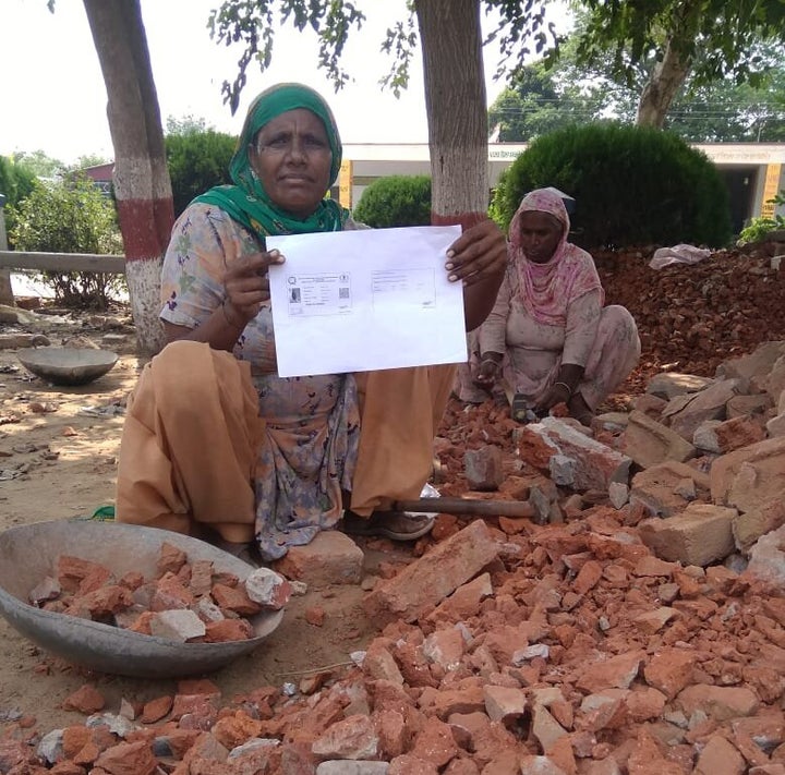Ranjeet Kaur, a construction worker registered with the Punjab government did not receive the state government's aid of Rs 6,