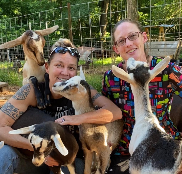 Split Creek Farm co-owners Sandra Coffman and Jessica Bell. Their South Carolina business was saved by community efforts to raise money and garner new clients.