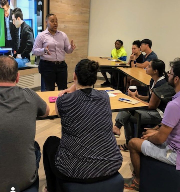 Natasha Crosby, a real estate agent shown here hosting a seminar for first-time home buyers, worries about the long-term outlook for her Virginia-based business.