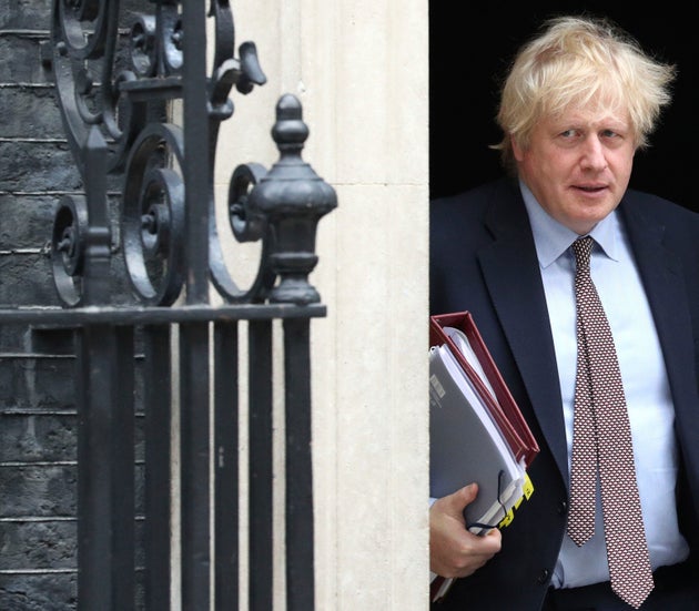 Boris Johnson leaves 10 Downing Street.