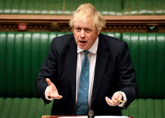 Prime Minister Boris Johnson speaks during Prime Minister's Questions in the House of Commons