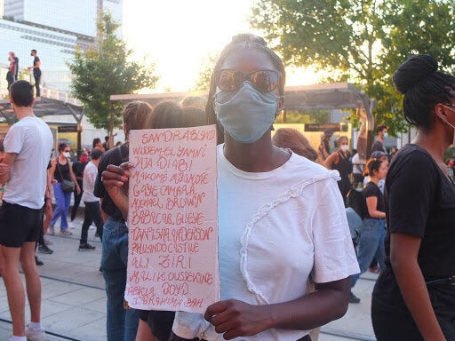 Laurence Meyer, a jurist, protesting in Paris.