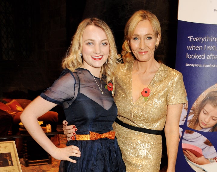 Evanna Lynch and J.K. Rowling pictured together at a "Harry Potter" event in 2013.