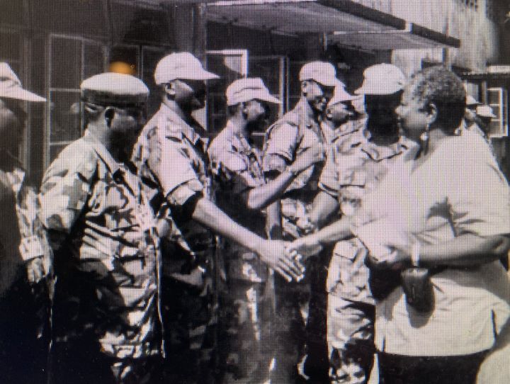 The author with United Nations peacekeeping forces in Guinea, West Africa, in 2000.