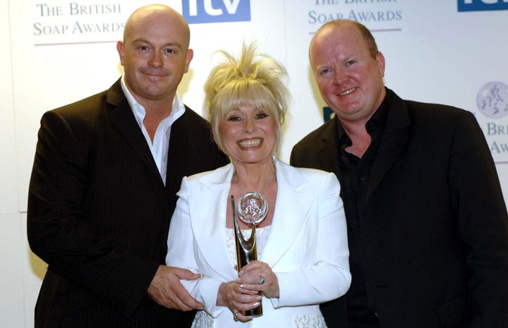 Barbara Windsor with Ross Kemp and fellow EastEnders star Steve McFadden