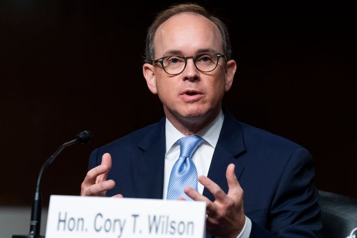 Cory T. Wilson, nominee to be U.S. circuit judge for the Fifth Circuit Court of Appeals, testifies during his Senate Judiciary Committee confirmation hearing on May 20.