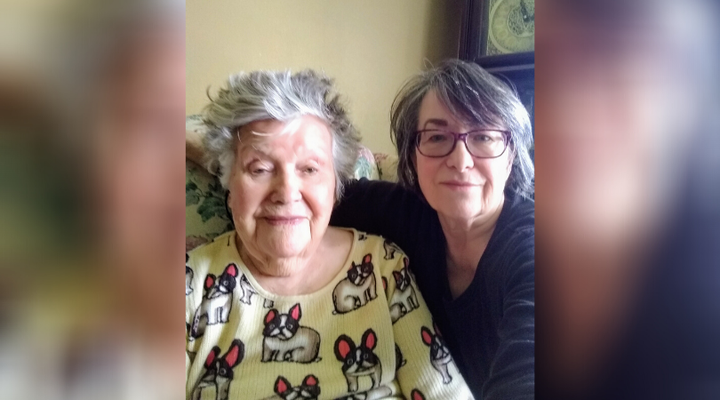 Dilys Patterson and her mom, Joan, in an undated photo. Dilys took her mom out of long-term care after a resident at her home tested positive for COVID-19. 