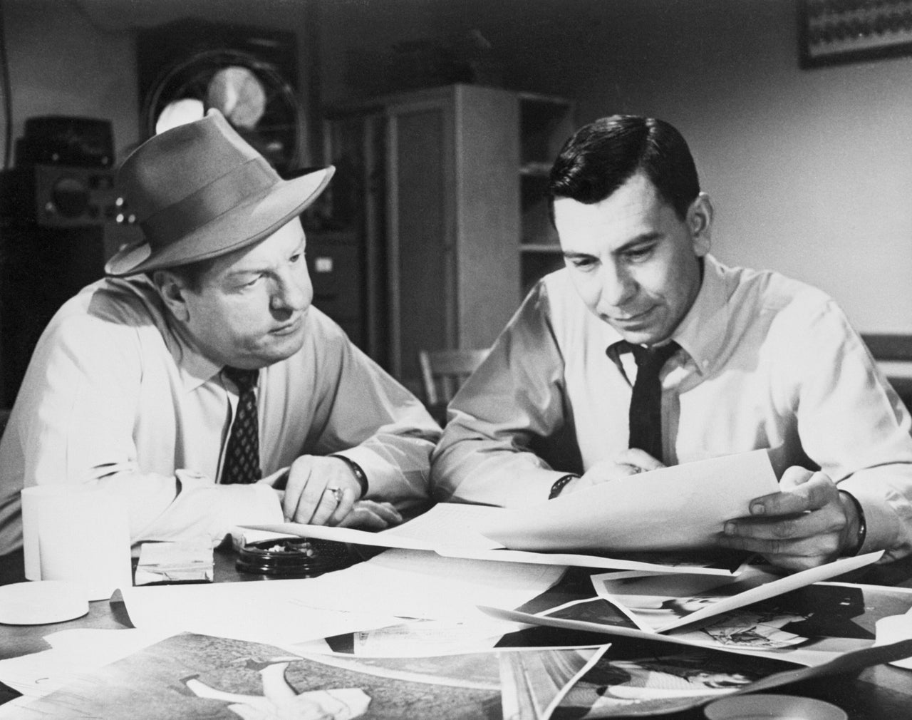 Ben Alexander and Jack Webb in an episode of "Dragnet."