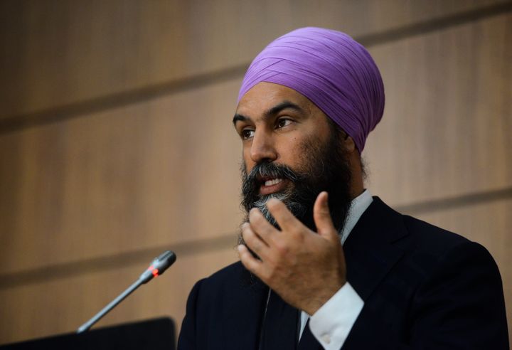 NDP Leader Jagmeet Singh speaks during a press conference on Parliament Hill during the COVID-19 pandemic in Ottawa on June 10, 2020. 