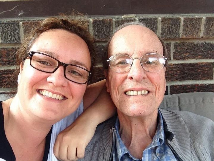 Cathy Parkes poses with her father Paul Parkes in an undated photo. Paul died with COVID-19 at Orchard Villa long-term care home in Pickering, Ont.