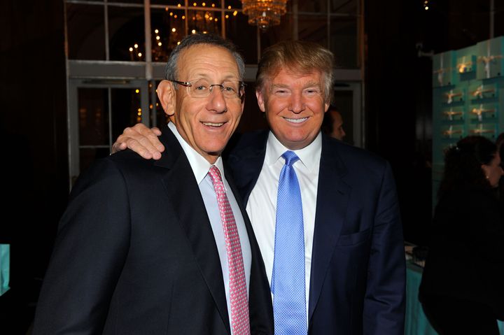 Billionaire real estate tycoon Stephen Ross buddies up with Donald Trump at an event in 2010. 