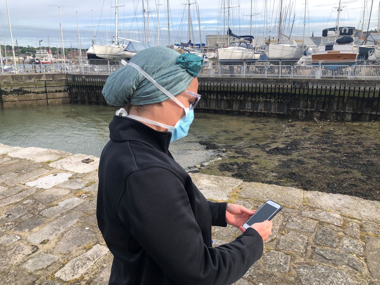 An NHS employee using the app to trace contacts with people potentially infected with the coronavirus disease on Isle of Wight last month.