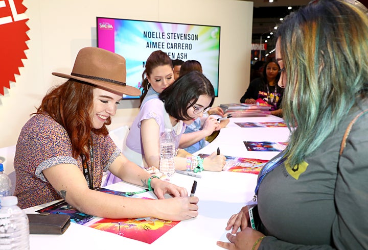 "She-Ra and the Princesses of Power" show-runner and executive producer Noelle Stevenson meets fans at San Diego Comic-Con 2019 on July 19, 2019.