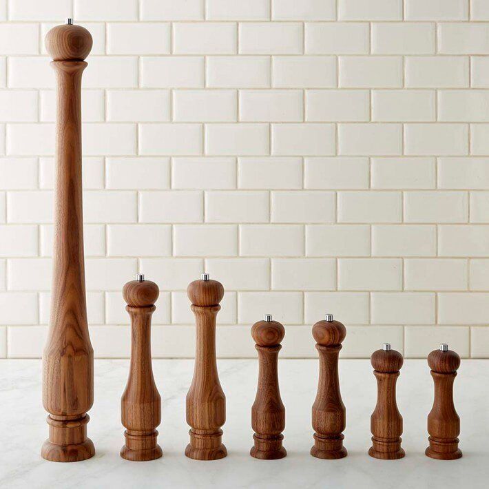 A wooden pepper mill meant for fine dining 
