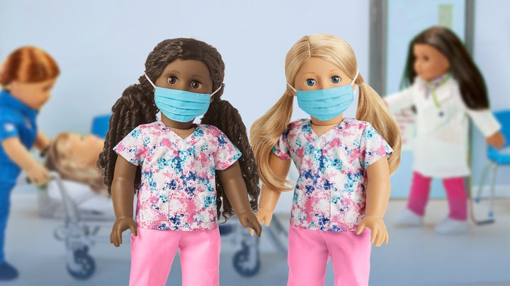 American Girl dolls sport the new scrubs outfit as part of the brand's #ThankYouHeroes program.