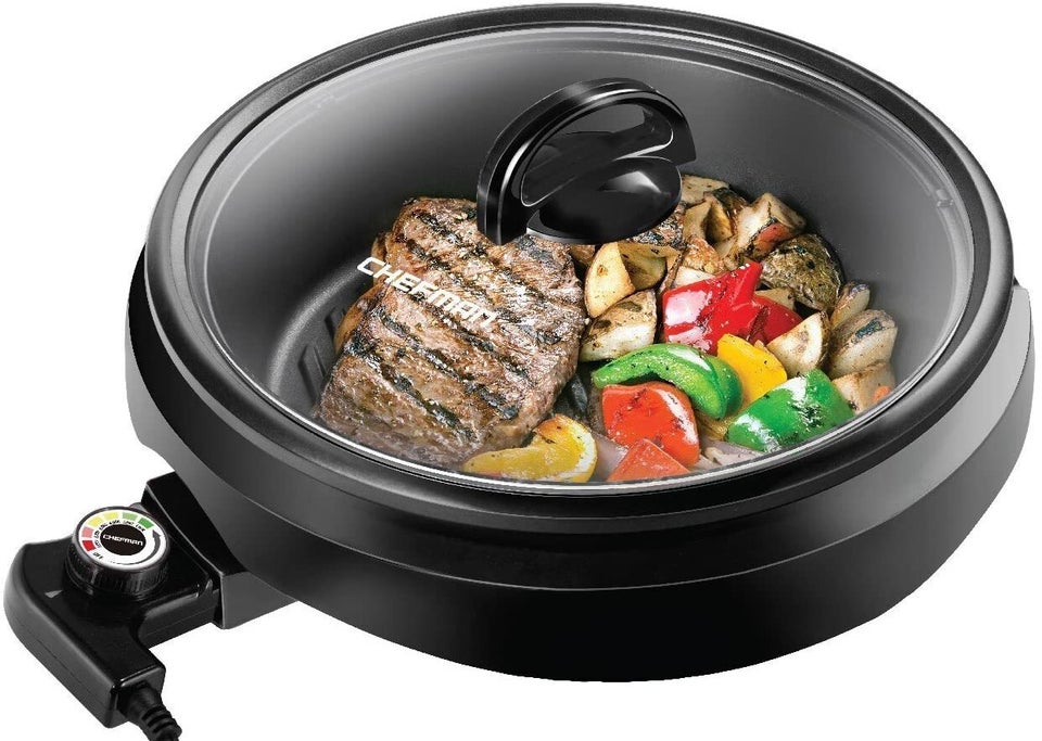 Chefman - Electric Smokeless Indoor Grill with Nonstick Coating - Black