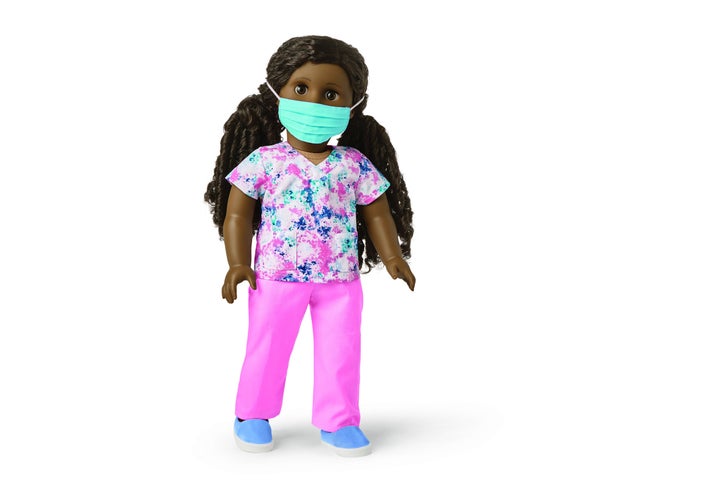 The limited-edition scrubs outfit includes pants, a top, shoes and a face mask.