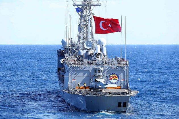 Φωτογραφία αρχείου. 25 Φεβρουαρίου 2019. Τουρκική φρεγάτα σε νατοϊκή άσκηση στο Παλέρμο της Ιταλίας. (Photo by Dursun Aydemir/Anadolu Agency/Getty Images)