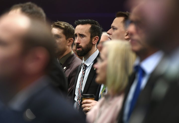 Conservative MP Derek Sloan attends a Conservative caucus retreat on Parliament Hill in Ottawa on Jan. 24, 2020.