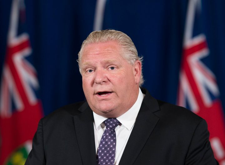 Ontario Premier Doug Ford speaks during his daily updated on the COVID-19 pandemic at Queen's Park in Toronto on June 16, 2020.