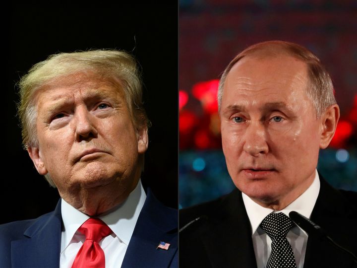 Donald Trump, left, and Russia's president Vladimir Putin 