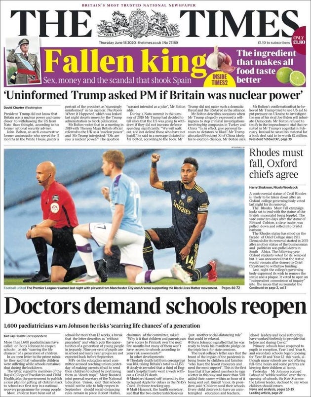 Portada de 'The Times' sobre el rey Juan
