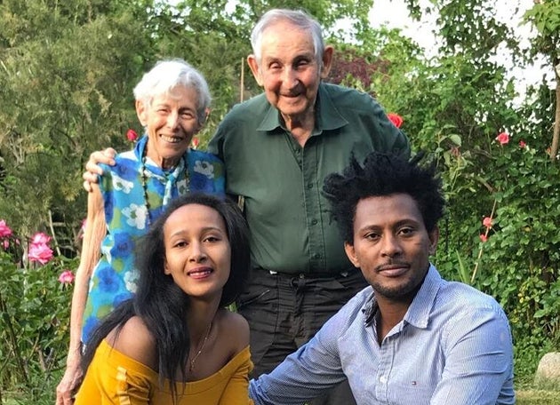 The author, alongside her husband, Tade, and his wife Aisha (not her real name)