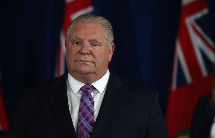 Premier Doug Ford holds his daily press conference on the COVID-19 crisis at Queen's Park in Toronto on June 5, 2020.