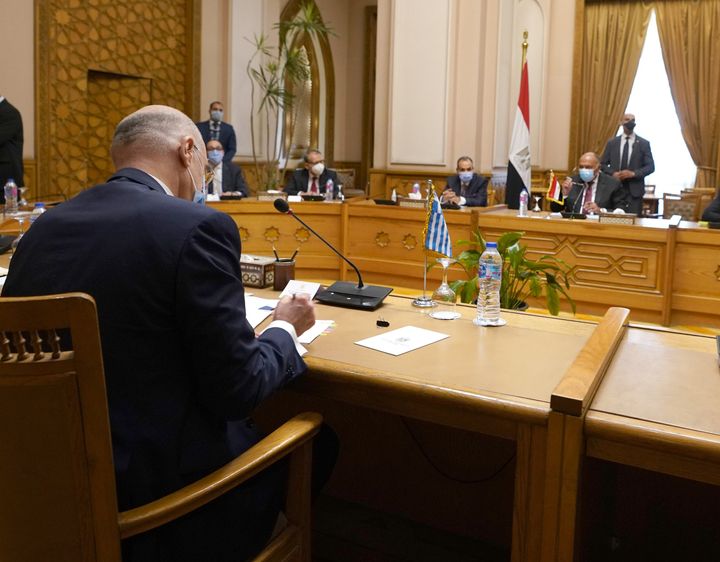 Επίσκεψη Υπουργού Εξωτερικών, Νίκου Δένδια, στην Αίγυπτο Συνάντηση με τον Υπουργό Εξωτερικών της Αιγύπτου, Sameh Shoukri, την Πέμπτη 18 Ιουνίου 2020. 