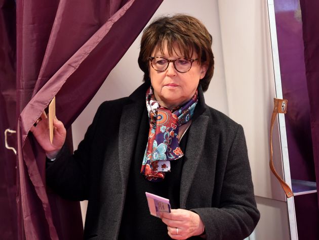 Martine Aubry, ici lors du premier tour des municipales à Lille, le 15 mars 2020.