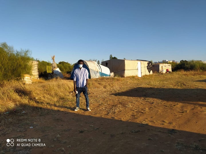 Seydou Diop, en los asentamientos de Lepe (Huelva).