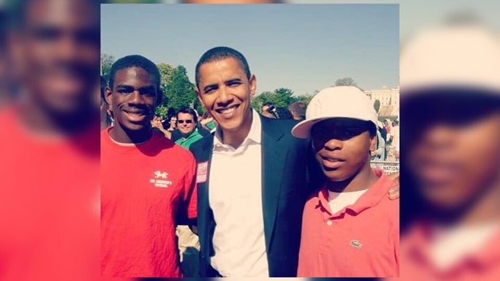 Colin Mattis, right, with then-Sen. Barack Obama in 2006.