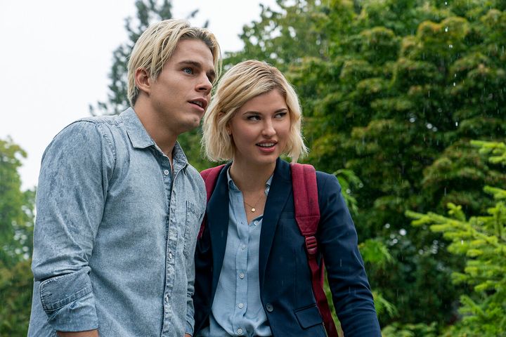 Jake Manley and Sarah Grey in the second season of "The Order"