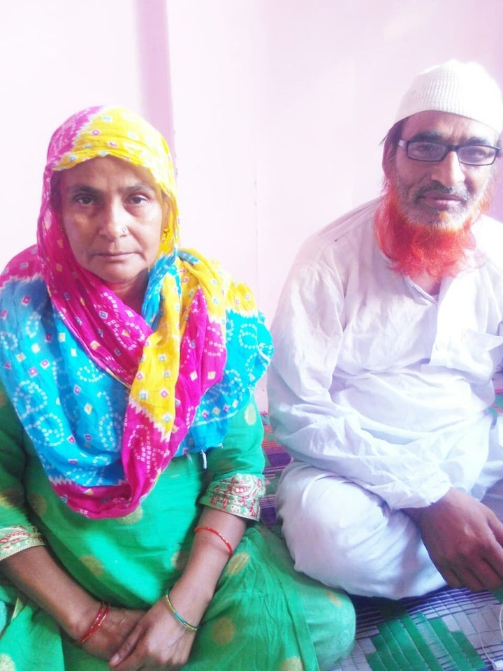 Mustafabad residents Mohammad Ayub (54) and his wife Abida (45) at their home.