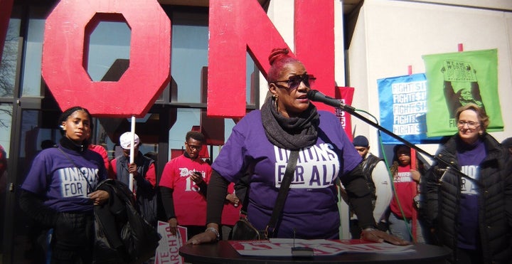 Trece Andrews, pictured here, is a union steward with SEIU Healthcare Michigan. Two residents of the nursing home where she works have died of coronavirus.