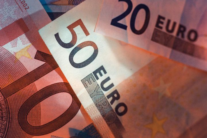 Close-Up of Euro Notes